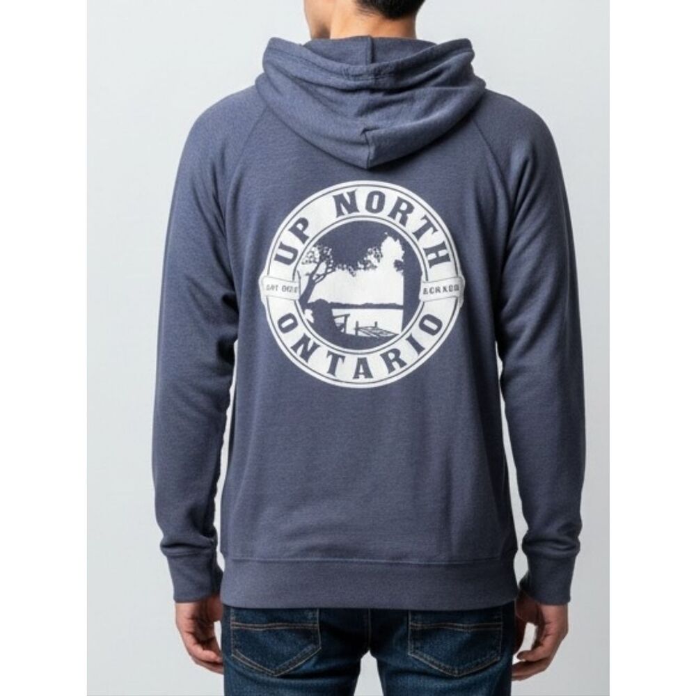 Up North Ontario Graphic Hoodie Denim Blue